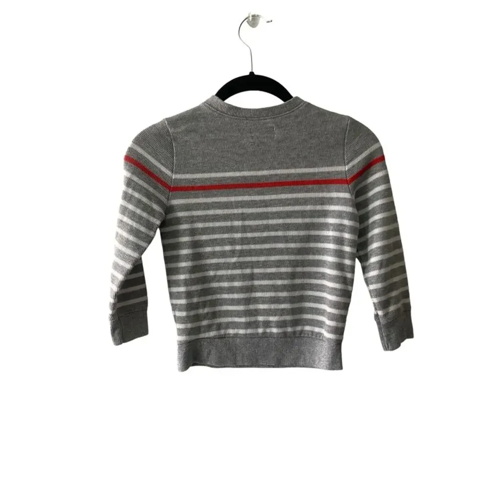 Old Navy Striped Crew Neck Knit Sweater Boys Gray Multi Size 5T